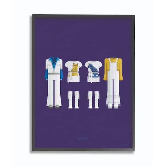Stupell Industries Abba Modern Fashion Design in Black Frame Wall Art